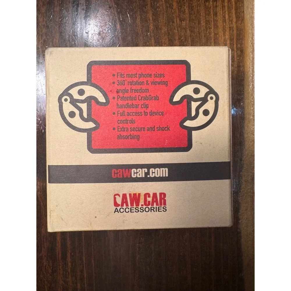 Caw.Car CrabGrab Universal Bike Motorcycle Phone Mount Handlebar Clip Black NEW